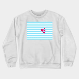 Bloom Heart stripe pattern Crewneck Sweatshirt